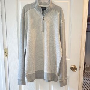 Bobby Jones Gray Zip Up Sweater with Standing Collar